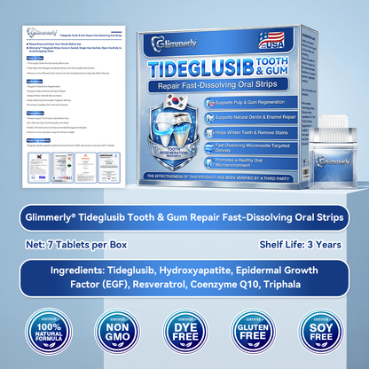 𝐺𝑙𝑖𝑚𝑚𝑒𝑟𝑙𝑦® 𝑇𝑖𝑑𝑒𝑔𝑙𝑢𝑠𝑖𝑏 𝑇𝑜𝑜𝑡ℎ & 𝐺𝑢𝑚 𝑅𝑒𝑝𝑎𝑖𝑟 𝐹𝑎𝑠𝑡-𝐷𝑖𝑠𝑠𝑜𝑙𝑣𝑖𝑛𝑔 𝑂𝑟𝑎𝑙 𝑆𝑡𝑟𝑖𝑝𝑠