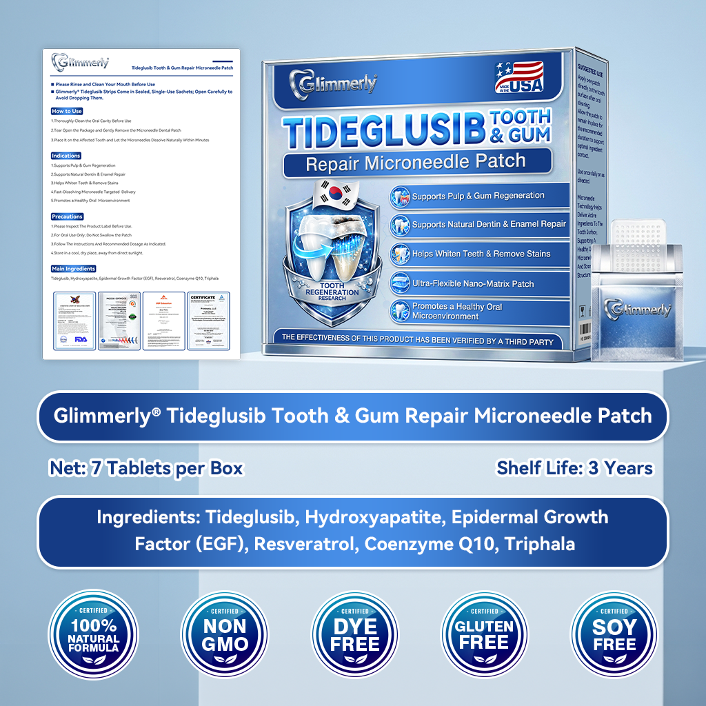 𝐆𝐥𝐢𝐦𝐦𝐞𝐫𝐥𝐲® 𝐓𝐢𝐝𝐞𝐠𝐥𝐮𝐬𝐢𝐛 𝐓𝐨𝐨𝐭𝐡 & 𝐆𝐮𝐦 𝐑𝐞𝐩𝐚𝐢𝐫 𝐌𝐢𝐜𝐫𝐨𝐧𝐞𝐞𝐝𝐥𝐞 𝐏𝐚𝐭𝐜𝐡 🦷 𝐀𝐝𝐯𝐚𝐧𝐜𝐞𝐝 𝐒𝐭𝐞𝐦-𝐂𝐞𝐥𝐥 𝐀𝐜𝐭𝐢𝐯𝐚𝐭𝐢𝐨𝐧 𝐓𝐞𝐞𝐭𝐡 𝐒𝐭𝐫𝐢𝐩𝐬 (𝐑𝐞𝐛𝐮𝐢𝐥𝐝 𝐄𝐧𝐚𝐦𝐞𝐥 & 𝐃𝐞𝐧𝐭𝐢𝐧 • 𝐒𝐭𝐫𝐞𝐧𝐠𝐭𝐡𝐞𝐧 𝐆𝐮𝐦𝐬 • 𝐄𝐫𝐚𝐝𝐢𝐜𝐚𝐭𝐞 𝐓𝐚𝐫𝐭𝐚𝐫 & 𝐎𝐝𝐨𝐫 • 𝐒𝐭𝐨𝐩 𝐓𝐨𝐨𝐭𝐡 𝐒𝐞𝐧𝐬𝐢𝐭𝐢𝐯𝐢𝐭𝐲)